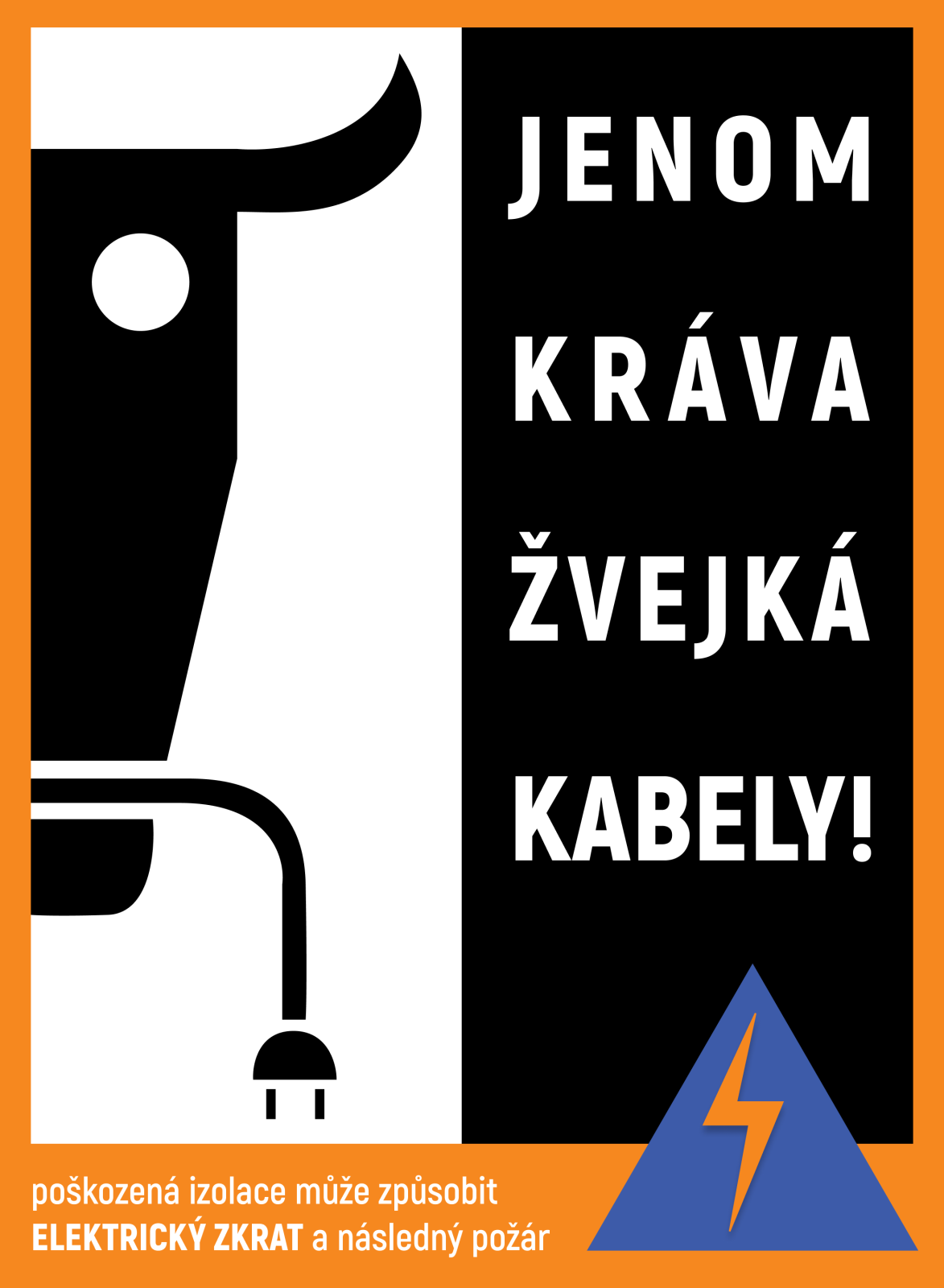 Grafika - Elektrický zkrat - Jenom kráva žvejká kabely!
