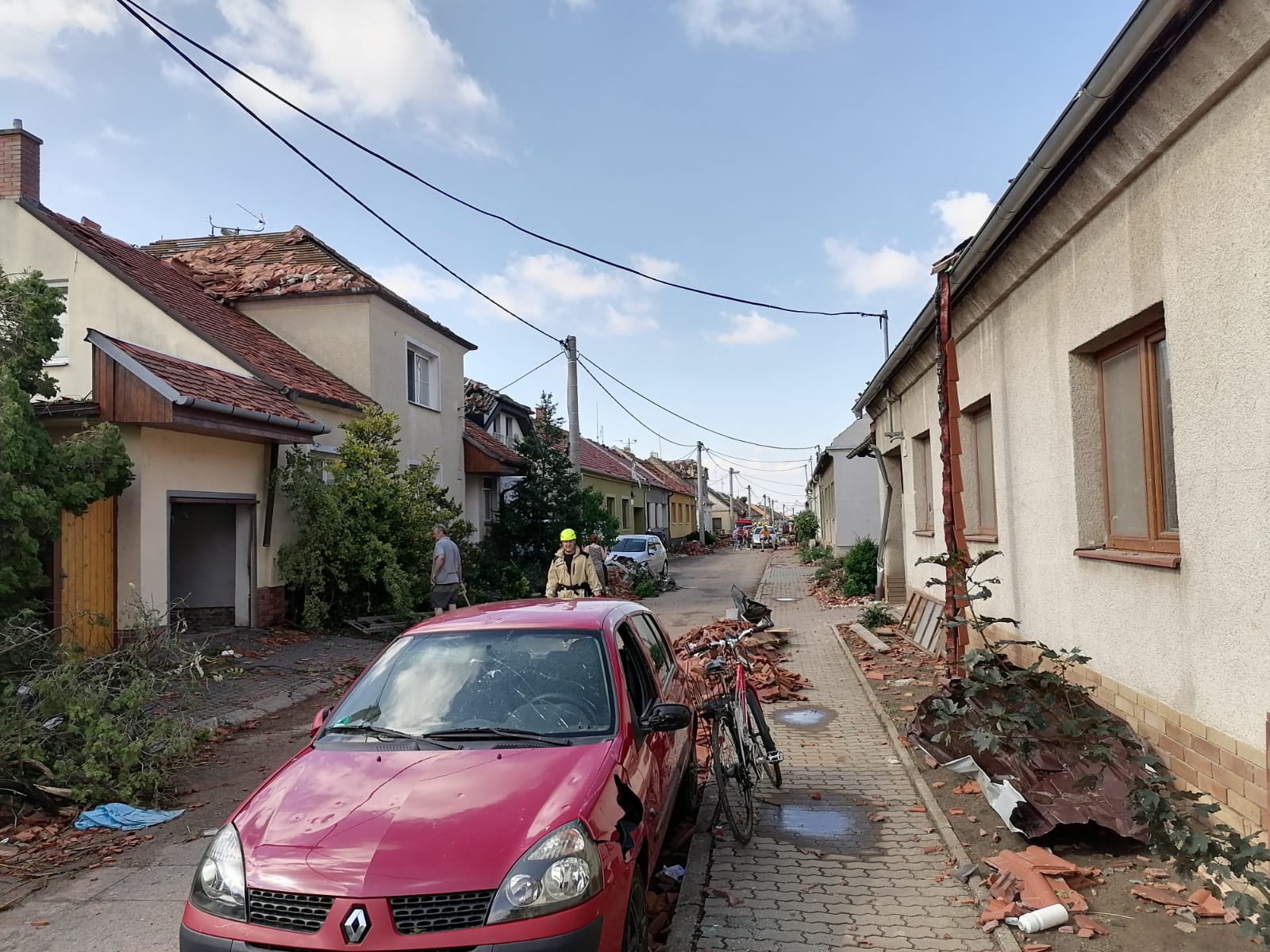 Oblasti postižené řáděním tornáda
