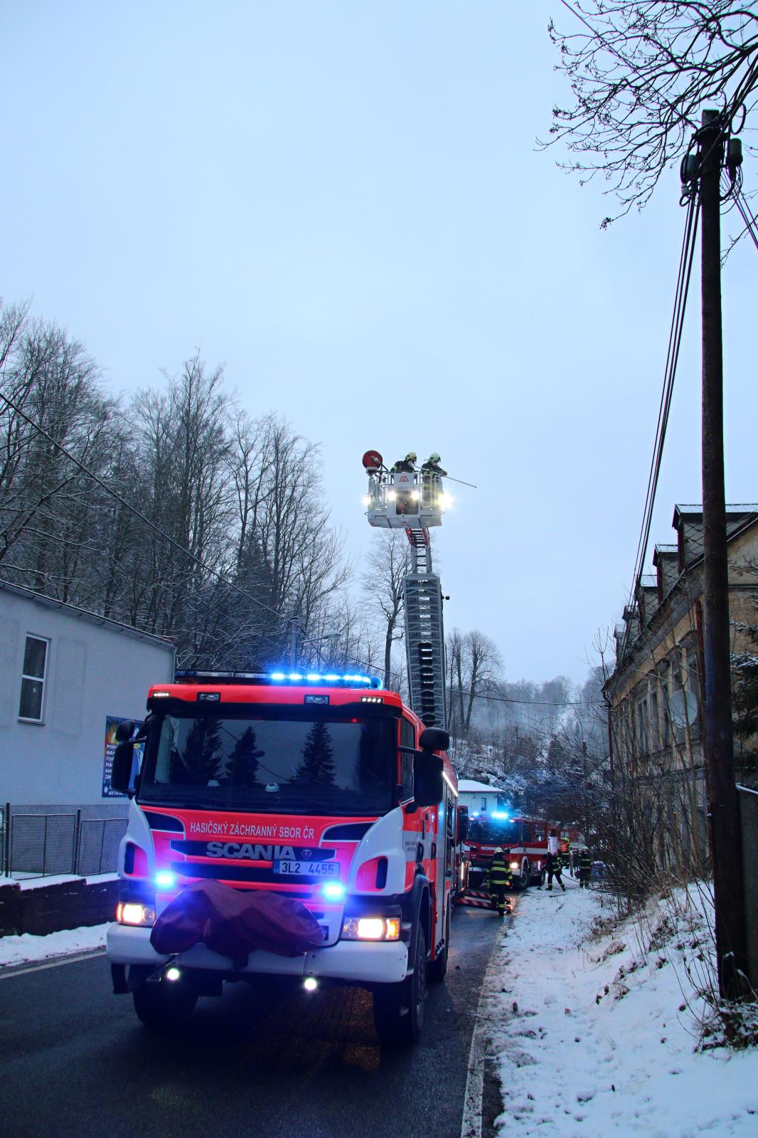 Požár domu Liberec Kateřinky
