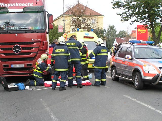 Sražený chodec u Penny