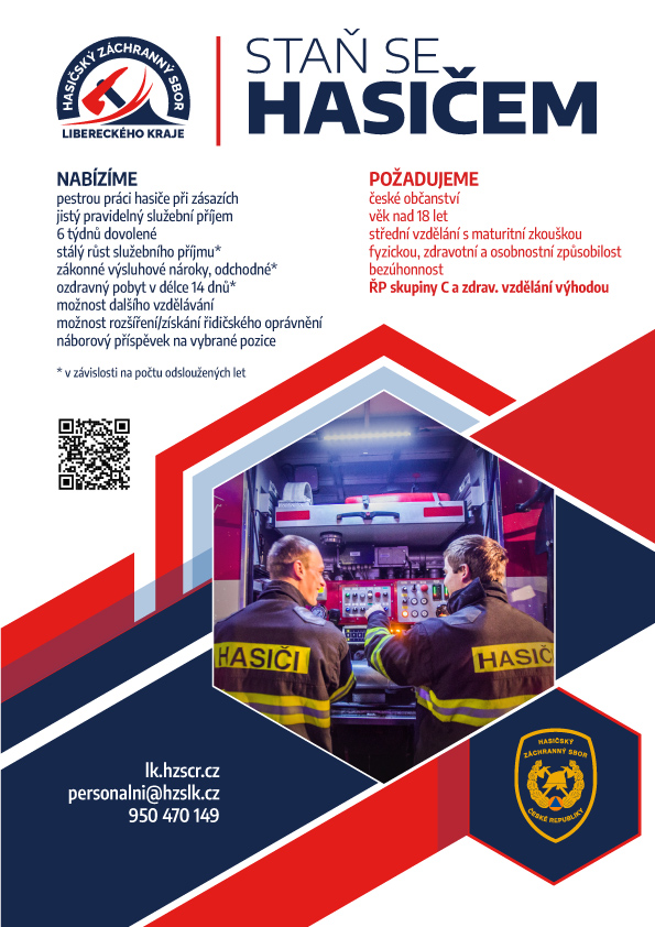  vyzývá Hasičský záchranný sbor Libereckého kraje