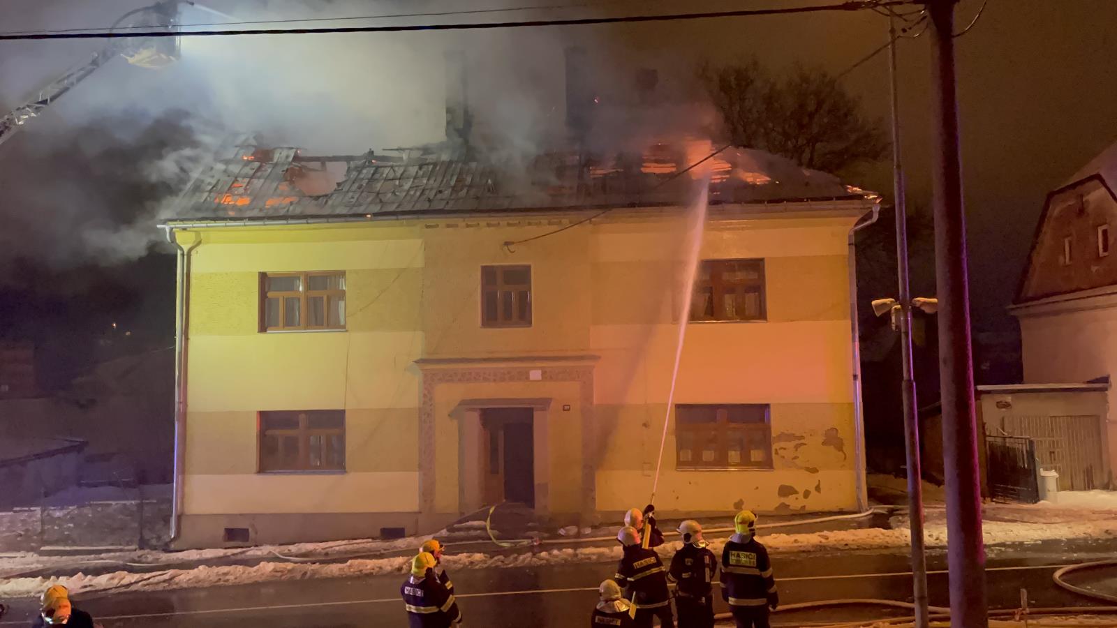pozar bytoveho domu Moravsky Beroun