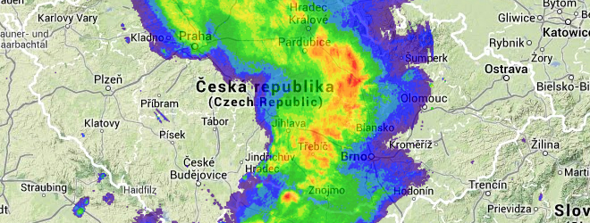 Bouřky 4. 8. 2013 v 17 hodina a 45 minut