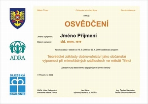 Osvědčení dobrovolníka